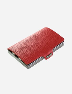 Portacarte I-CLIP Original Pelle Martellata Rossa